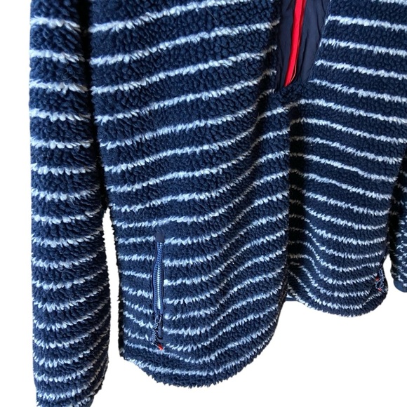 Vineyard Vines Blue and White Striped Sweatshirt with Stand-Up Collar - Picture 3 of 8